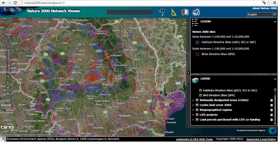 Harta Natura 2000 - Romania